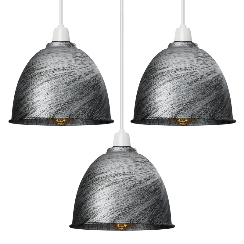 12cm H Metal Drum Lamp Shade ( Screw On ), Brushed Silver