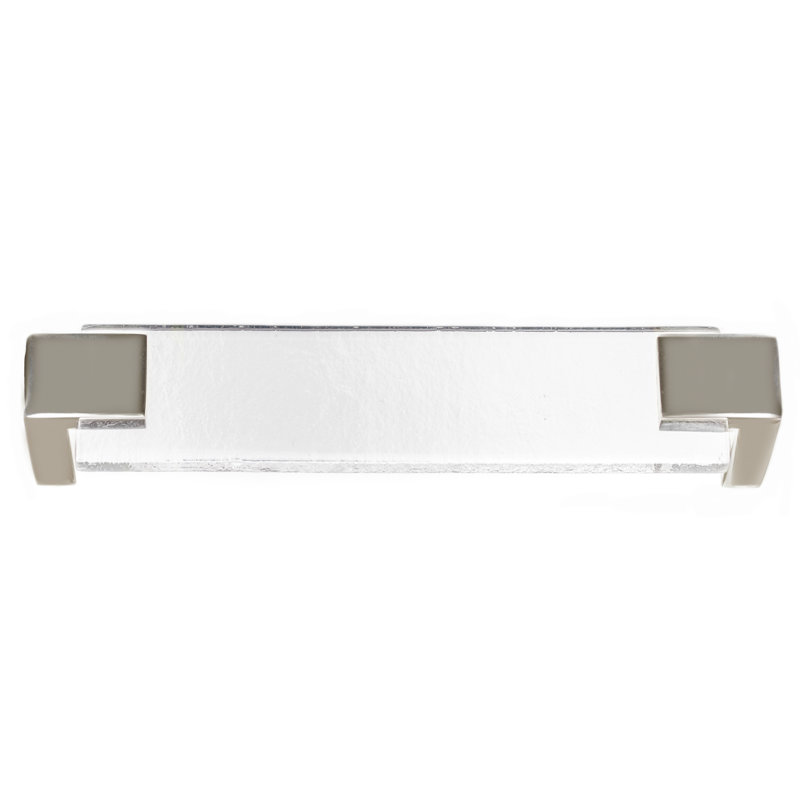 Affinity 5.625" Center to Center Bar Pull, Polished Nickel/Clear