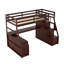Lit mezzanine avec 7 tiroirs, 2 tablettes et un bureau-348827635
