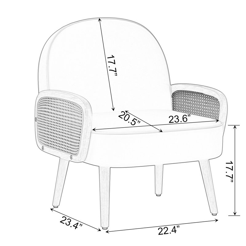 Fauteuil de 26 po de largeur Destefano, Similicuir orange