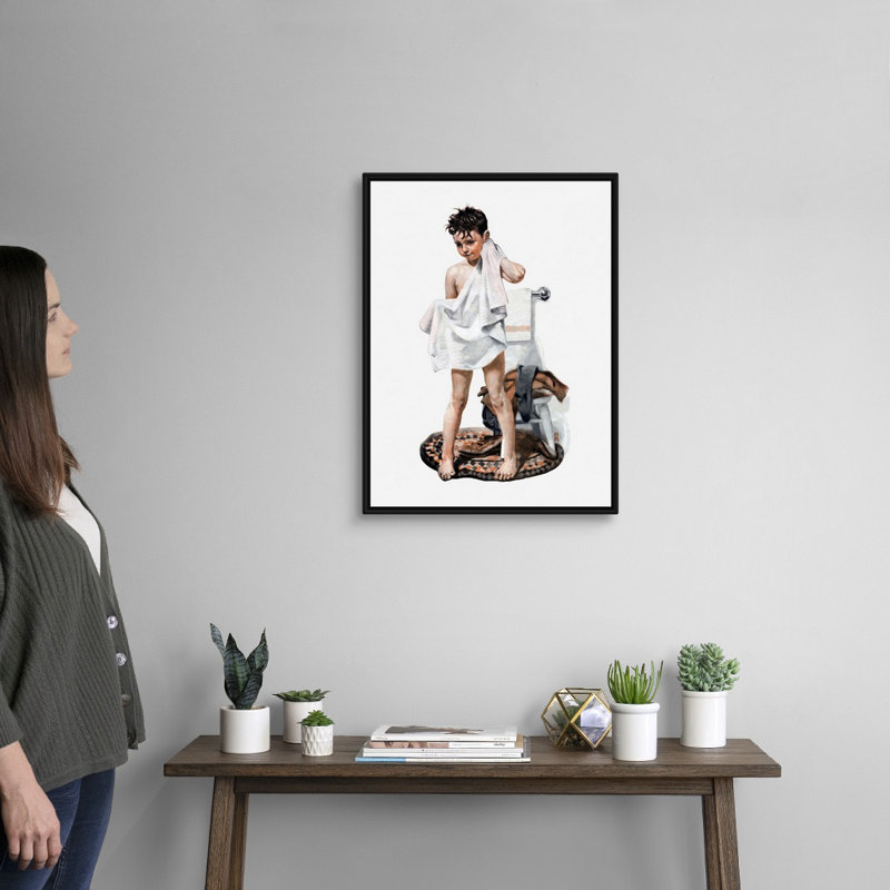 C-L-E-A-N, art mural sur toile, Cadre flottant noir, H 26 po x l 20 po x P 1,75 po