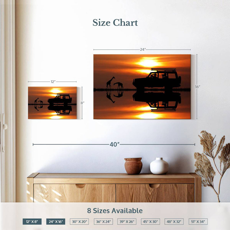 «Brampt Giraffe Sunset Journey», H 16 po x l 24 po