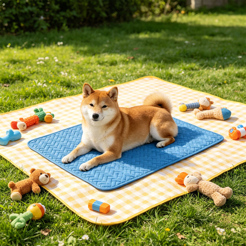 Tapis de glace portatif antidérapant pour animaux de compagnie Summer Cooling Pet Pad 39,4 x 27,6 po, bleu, TG