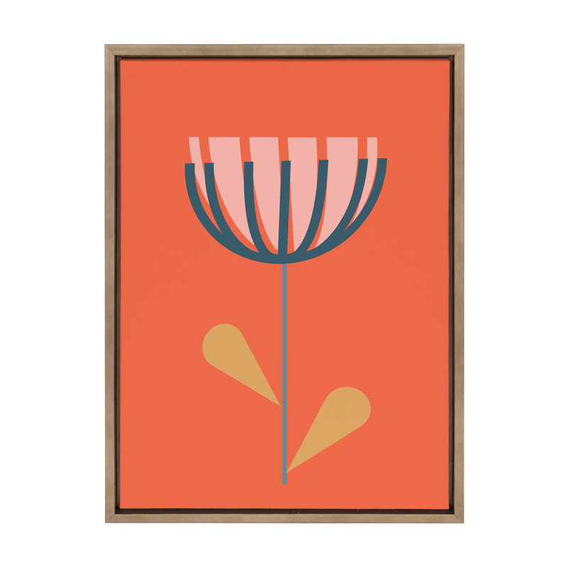 «Flower in Orange» par Apricot + Birch, reproduction d'art sur toile encadrée