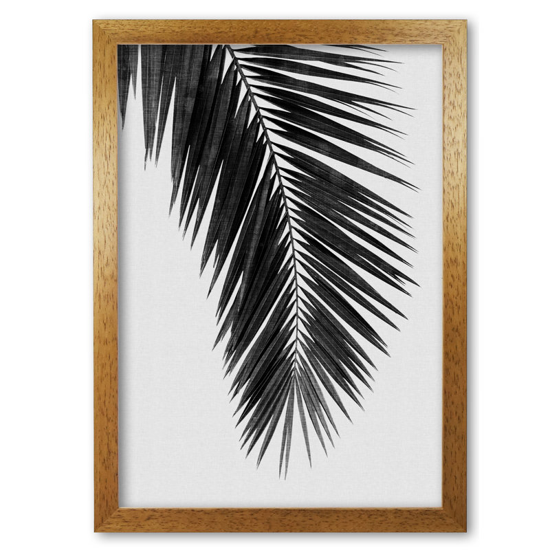 PaIm Leaf I - Print, Honey Oak Frame, 60 cm H x 42 cm W x 5 cm D