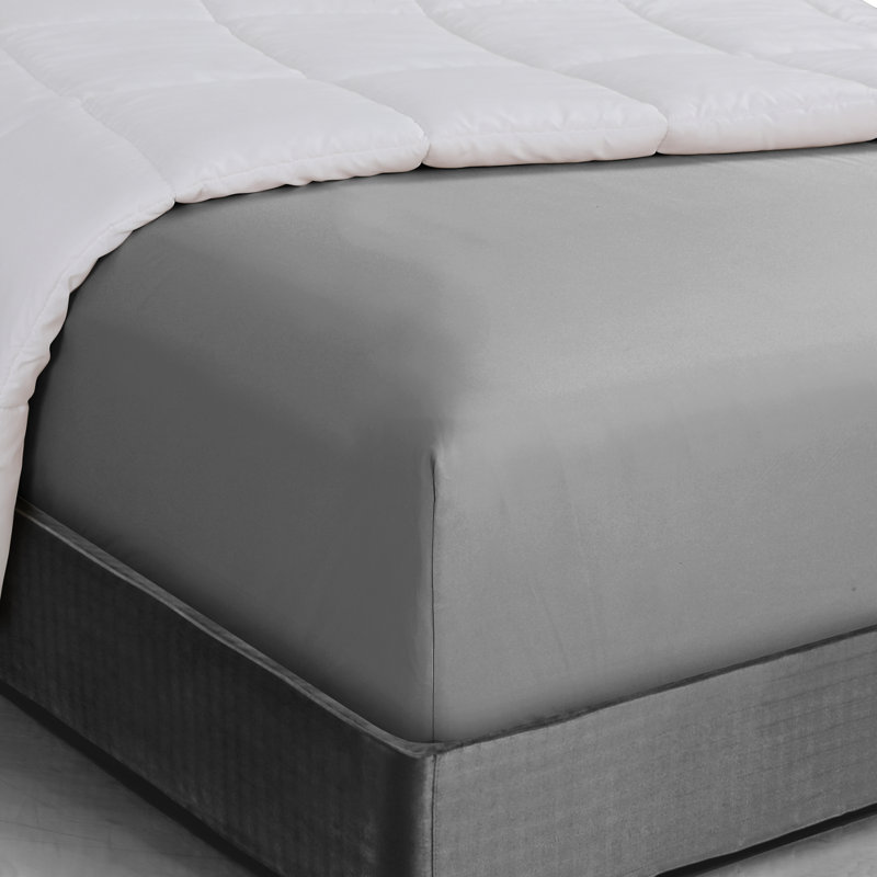 Wayfair Basics® 1800 Series Soft Microfiber Fitted Sheet, Gray, King Fitted Sheet