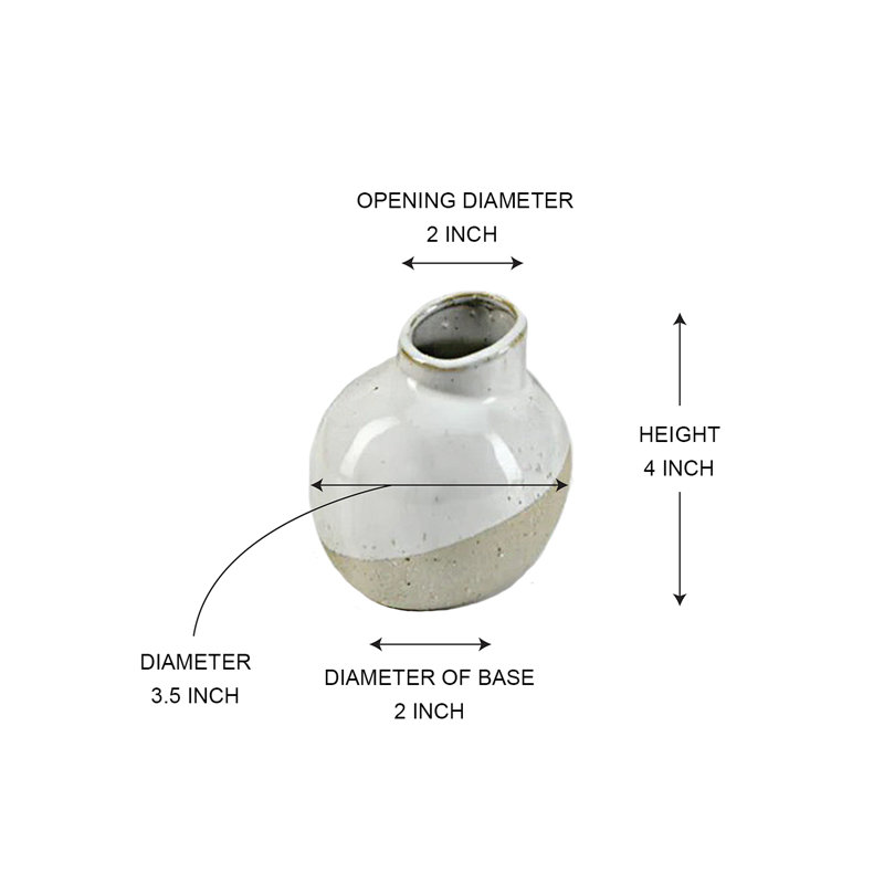  Sleek Two-Tone Ceramic Bud Vase, Decorative Flower Vase, Perfect For Single Stems, Home, Office, Wedding Decor Accent, 3.5" Diameter & 4" Tall, Pack Of 36