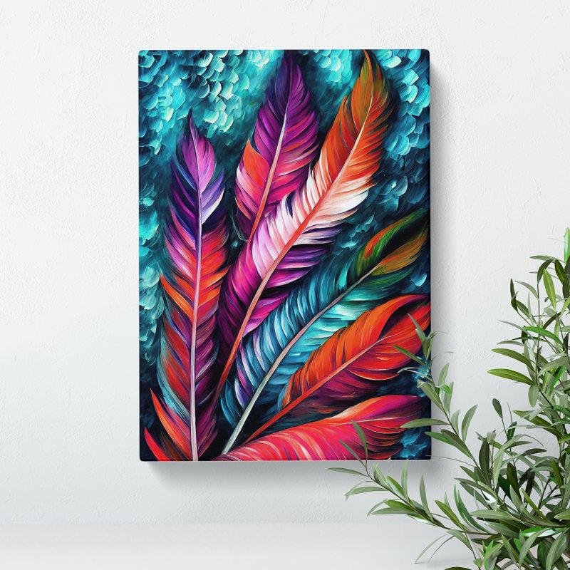 Beautiful Feathers No.5 - Unframed - Wrapped Canvas, 50cm H x 35cm W x 3cm D