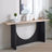 Modern Minimalist Console Table With Black Arch Base And Natural Wood Top,66In Length Console Table