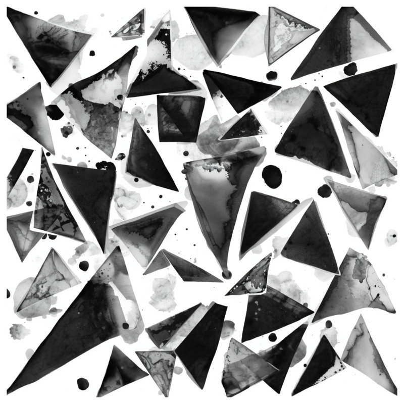 Black Ink Triangles Double Sided Throw Pillows, 16 x 16 inches