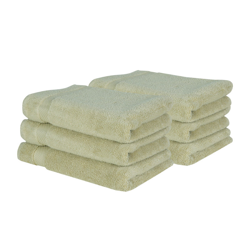 Splash 100% Cotton Zero Twist Hand Towel Set, 550 GSM Soft Absorbent Hand Towels for Bathroom, Spa & Daily Use, OEKO-TEX Certified, 6 Pack, Sage