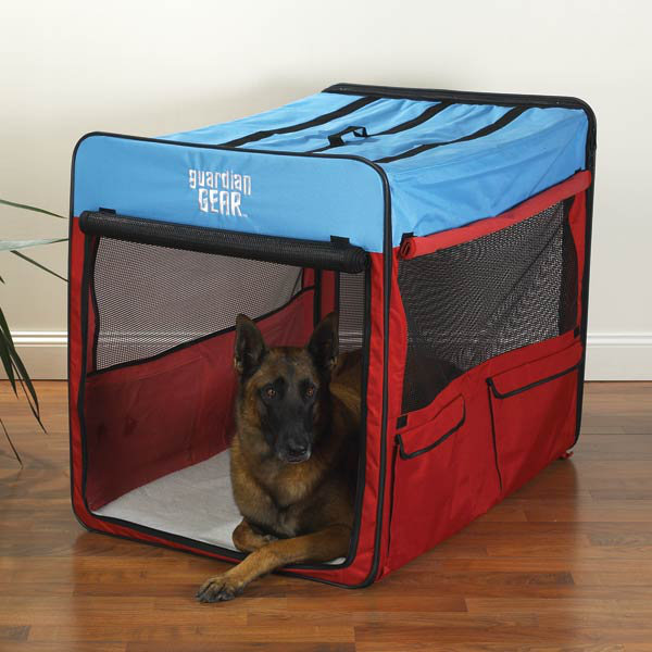 Caisse escamotable pour animal, X-grand rouge/bleu