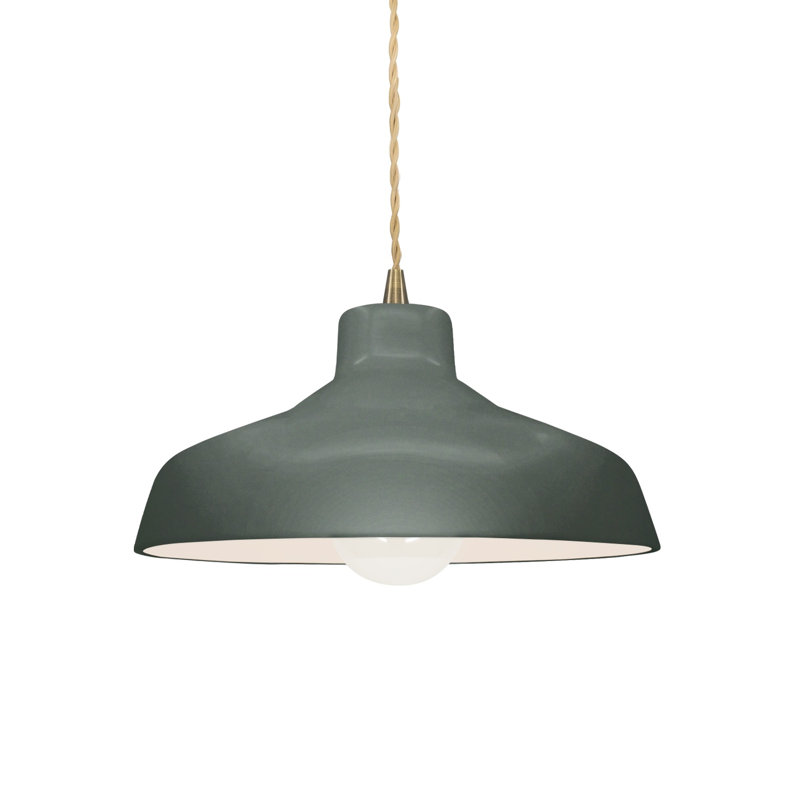Gela 1 - Light Dome Pendant, 5.75" H x 11.5" W x 11.5" D, Antique Brass
