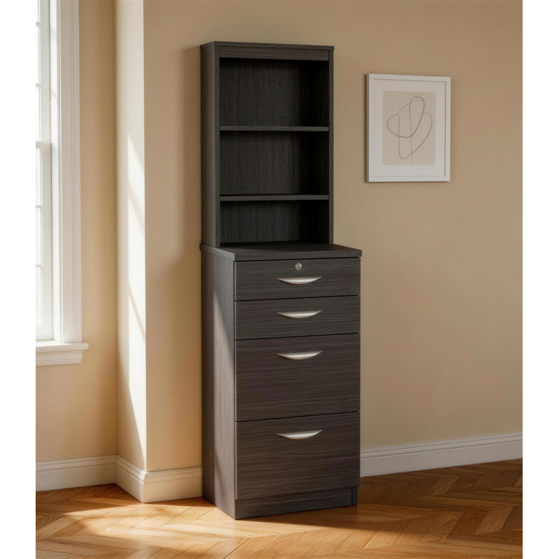 Bettijane 48cm Wide 4 -Drawer File Cabinet, Black Havana