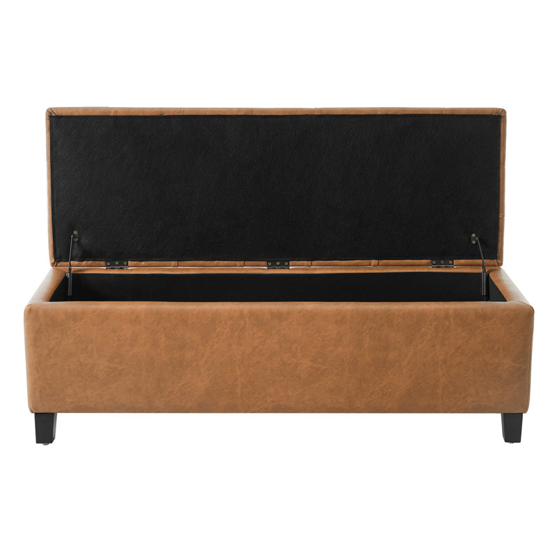 Banc / repose-pieds avec rangement, Brun, Brun
