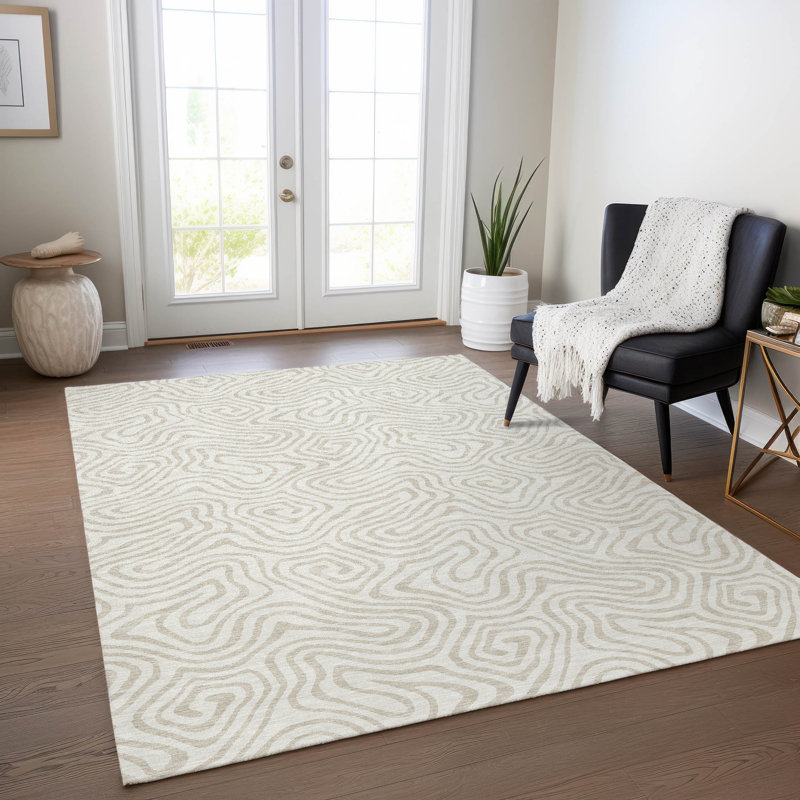 Tapis ivoire lavable intérieur / extérieur Raya , 8' x 10'