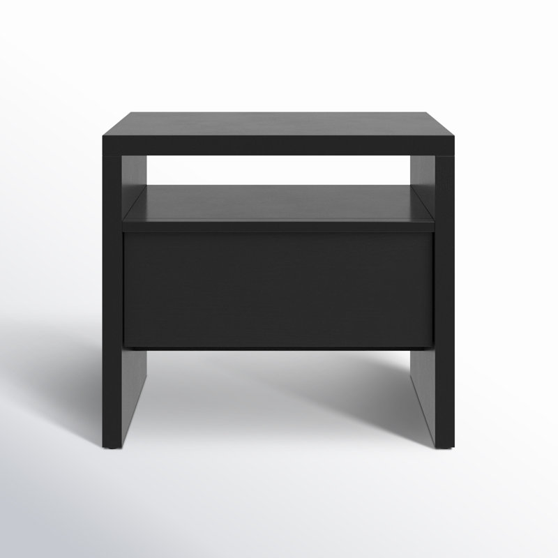 Sedona Solid + Manufactured Wood 26" Nightstand, Black