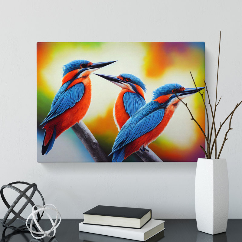 Ultimate Kingfisher Birds - Wrapped Canvas, 40cm H x 60cm W x 3cm D