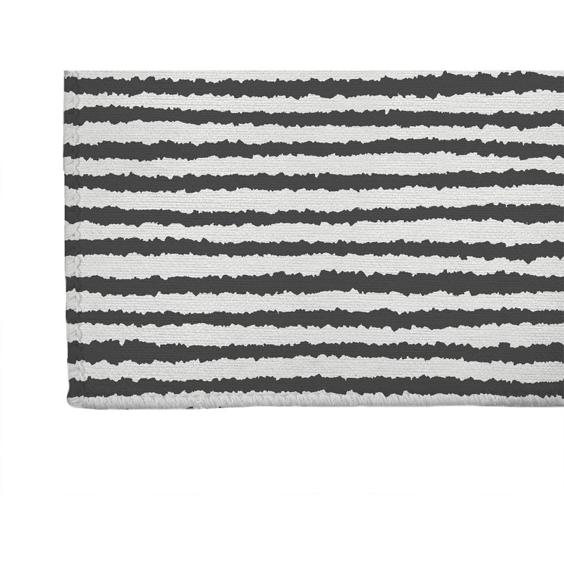 Tapis de cuisine léger antidérapant Long Gen, Rectangle 4pi x 6 pi, Ivoire/gris anthracite