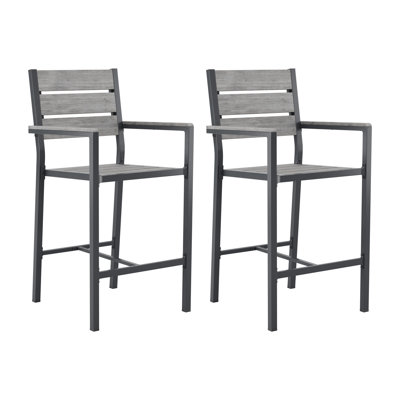 Ellenton Powder Coated Aluminum Outdoor 26.75'' Counter Stool