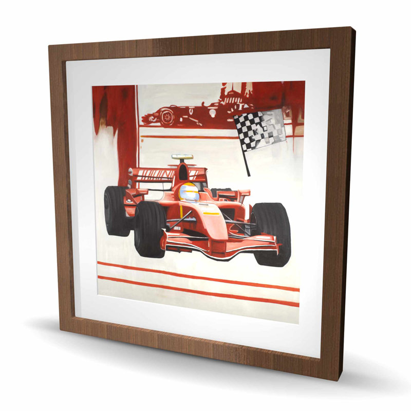 Formule 1 voiture - reproduction encadrée mate pour homme | Décoration intérieure, Brun, H 24 po x l 24 po