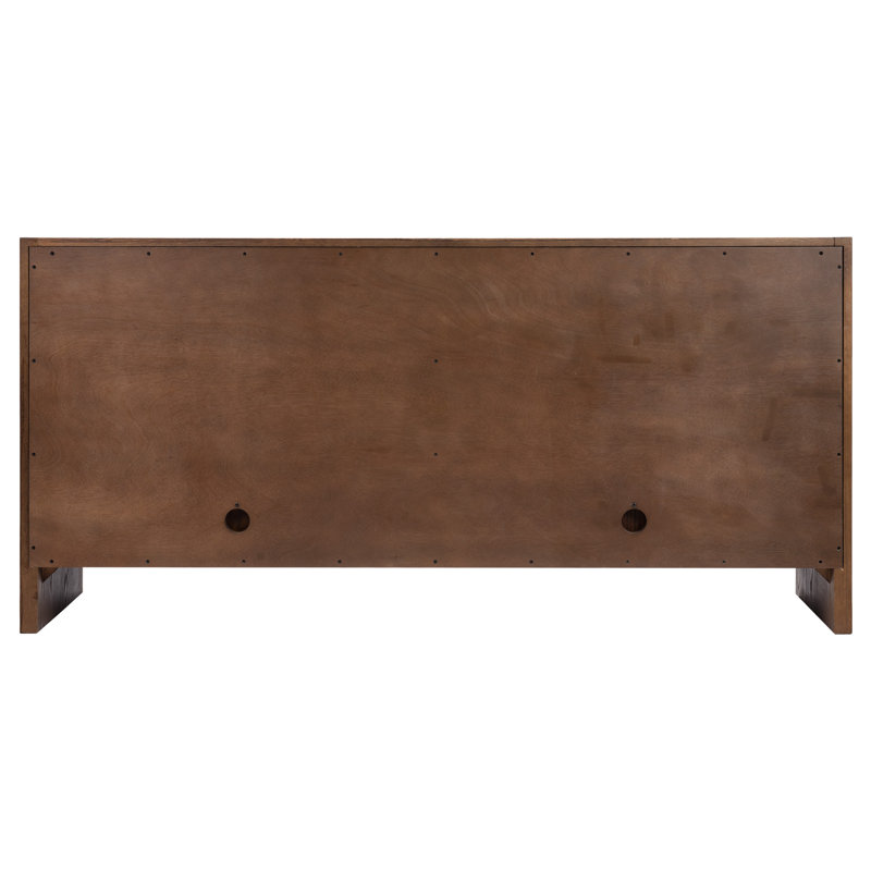 Finley Solid Wood Storage Cabinet, Brown Sugar Oak