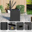 Boîte de rangement extérieure Gymax avec couvercle verrouillable et texture tissée en osier pour accessoires de piscine - noir-133359374