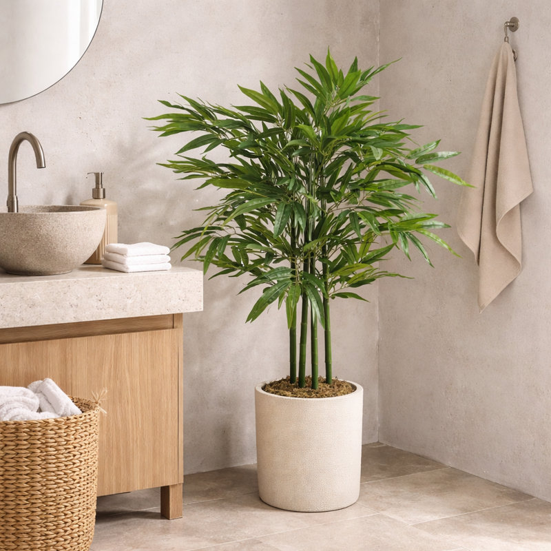 Faux Plant in Pot Liner, 90cm H x 70cm W x 70cm D