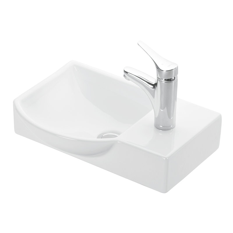 Minimal Ceramic 17.7'' L Bathroom Sink