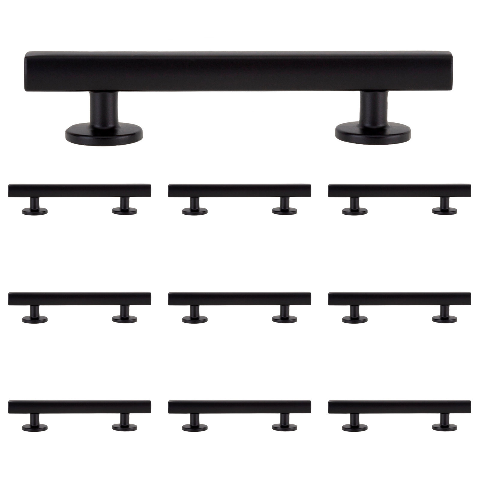 Flynn Bar Drawer Pull, Matte Black, 3.5"