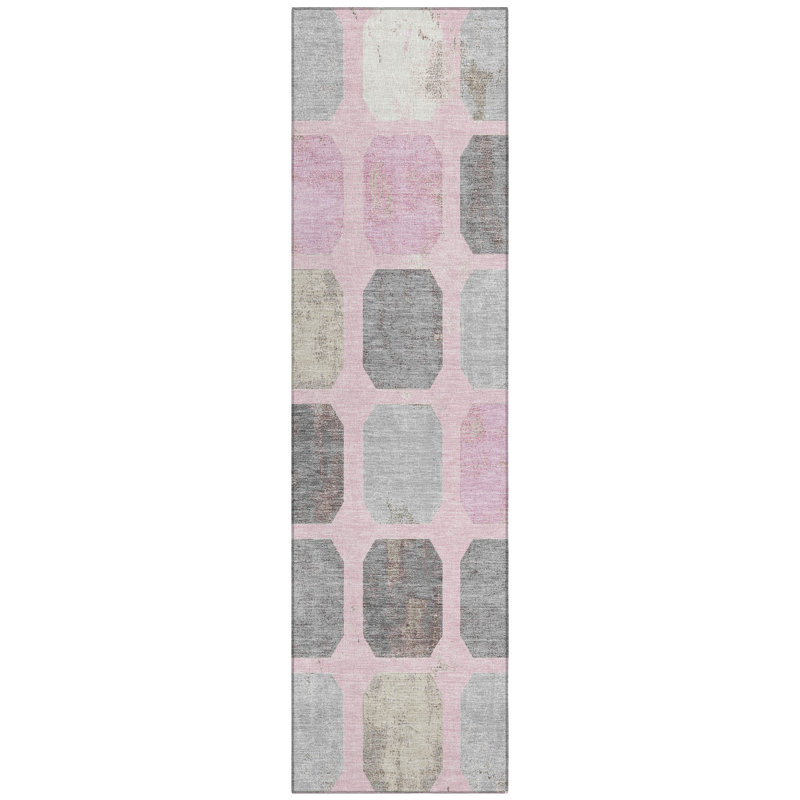 Tapis géométrique intérieur / extérieur lavable à la machine Chantille ACN2182, Tapis de couloir 2 pi 3 po x 7 pi 6 po