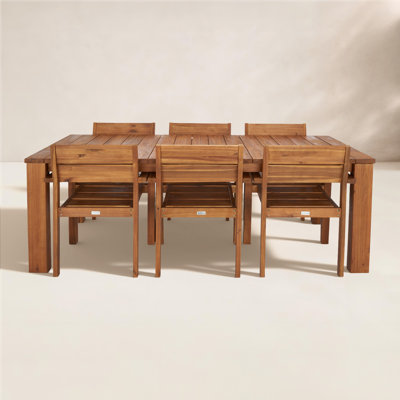 Azul 81" Acacia Patio Dining Set