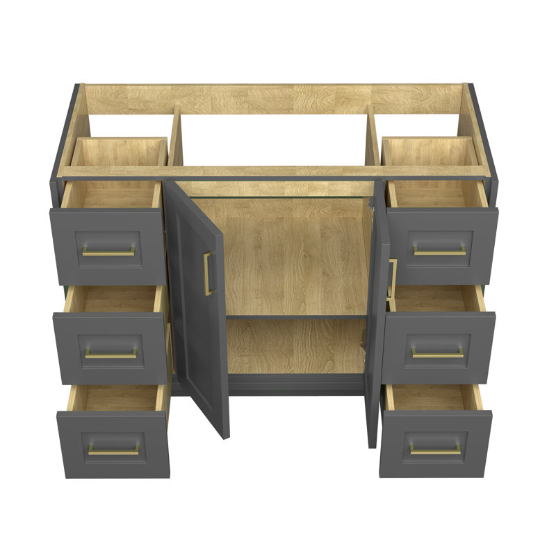 Base de meuble-lavabo simple 48 po, Gris