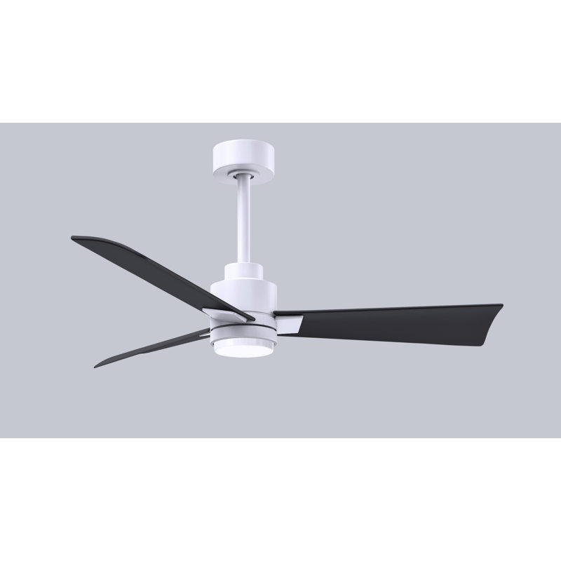 Ventilateur de plafond Alessandra, Blanc mat, 42", Noir mat