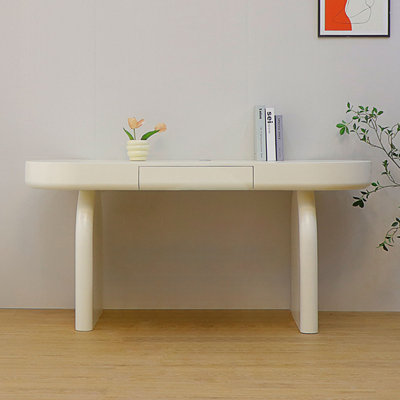 Bureaux en bois manufacturé blanc ovale