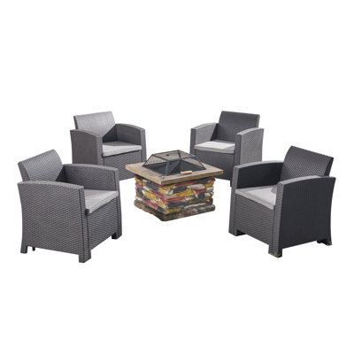 Amargo - Person Patio Conversation Set with Cushions