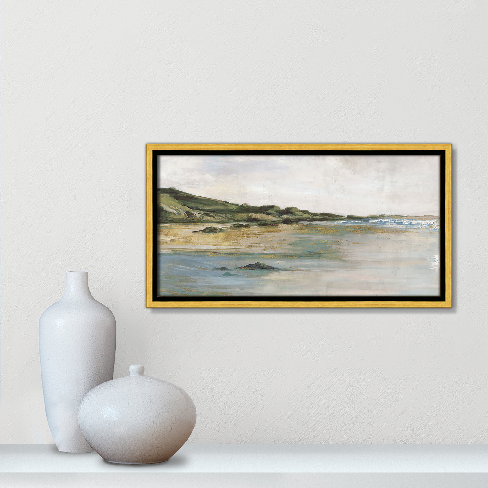Cordoba "Tide's Edge" Print, 9.5" H x 17.5" W, Gold