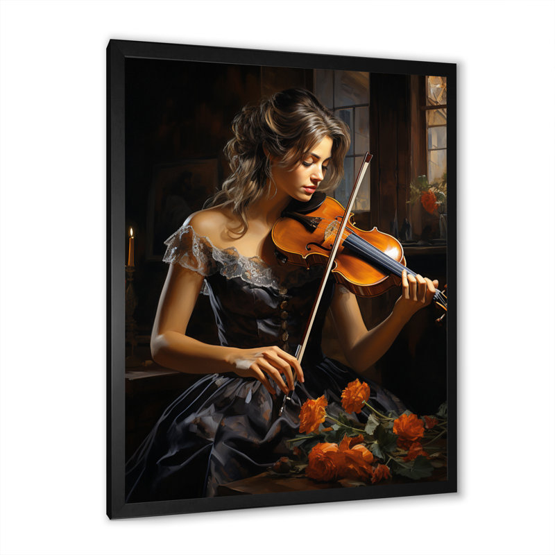 Sonate pour violon Yerkin, H 44 po x l 34 po x P 1,5 po, Cadre photo noir