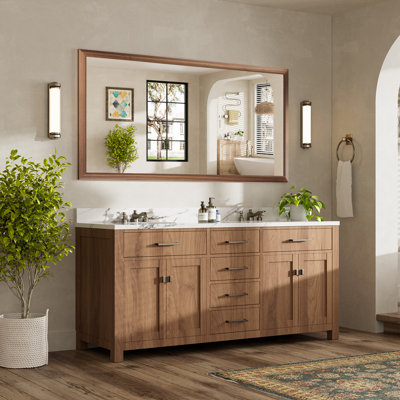 Modern & Contemporary Beveled Metal Framed Rectangular/Square Bathroom Vanity Mirrors with HD Tempered Glass