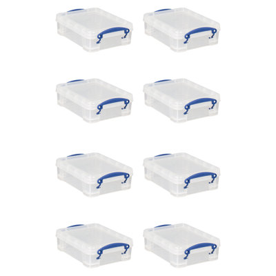  1.75L Storage Bin w/Snap Lid & Clip Lock Handle, 8 Pack, Clear