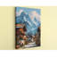 Impression sur toile Alpine Village, peinture de paysage de montagne rustique, décoration murale de chalet européen, paysage de sommet enneigé pour chalet ou bureau à domicile-971205263