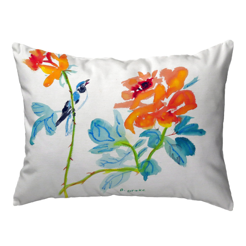 Outdoor Reversible Throw Pillow, 11" H x 14" W x 5" D
