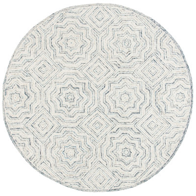 Tapis bleu / beige en laine touffeté à la main Daniel