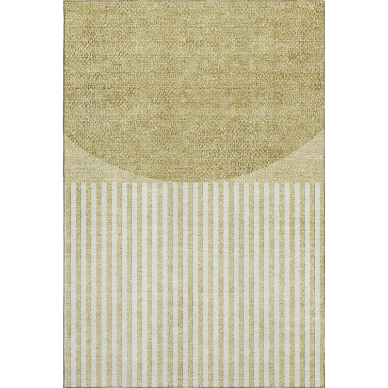 Premium Machine Washable Mayfield AMF2134 Geometric Rug, Wheat, 8' x 10'
