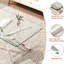 Table basse rectangulaire en verre trempé transparent de 101,6 cm (40,02 po), de haute qualité, avec pattes en métal argenté. Parfait pour les espaces de travail de bureau. Facile à nettoyer et au design performant.