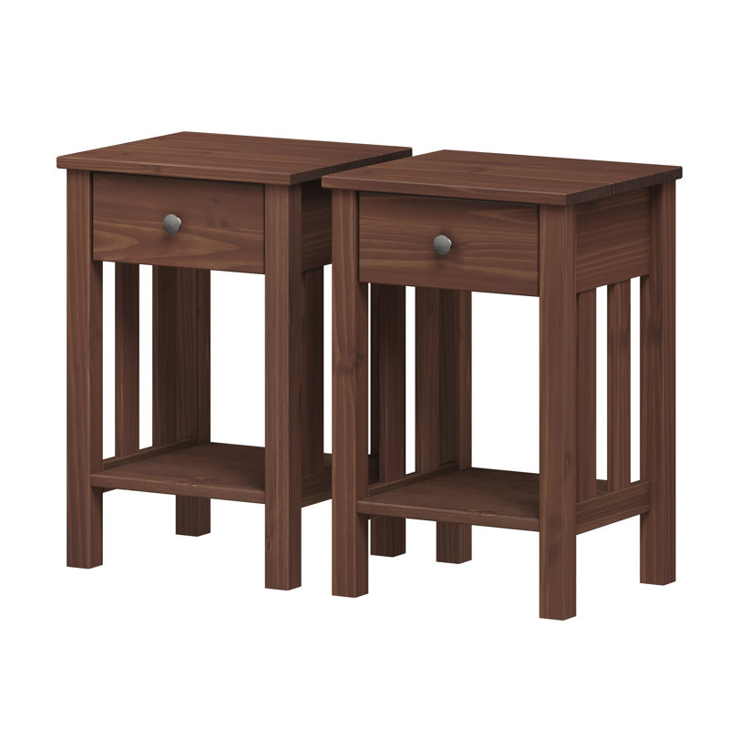 Draco 15.75'' W Solid Wood Nightstand, Mahogany 