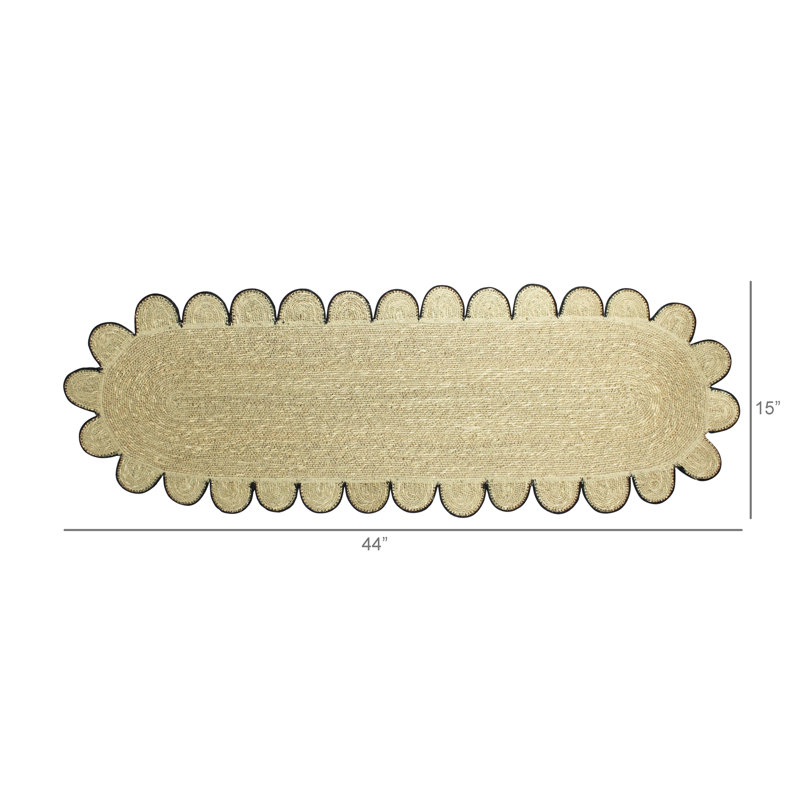 Tapis de couloir, ruppie maritime, bordure festonnée