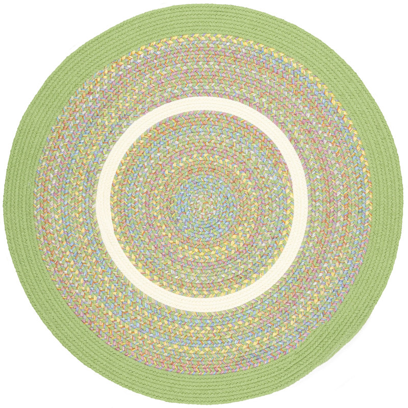 Pavel Synthetic Washable Geometric Indoor / Outdoor Rug, Round 4'