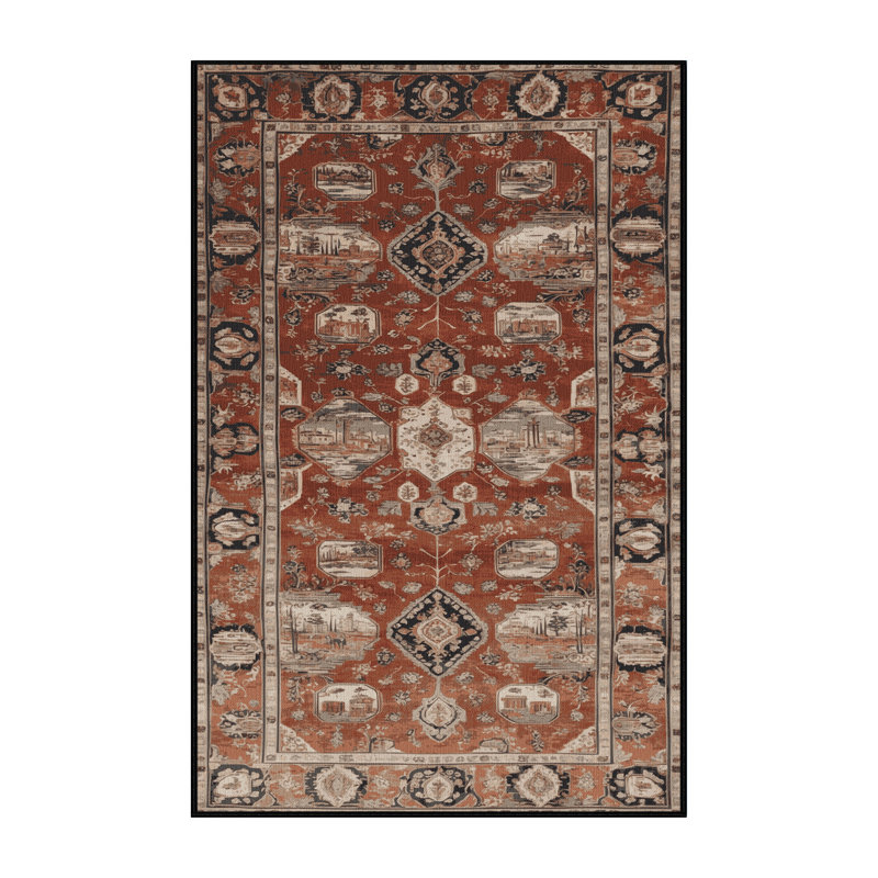 Tapis brun lavable à la machine, Rectangulaire 2 pi x 3 pi