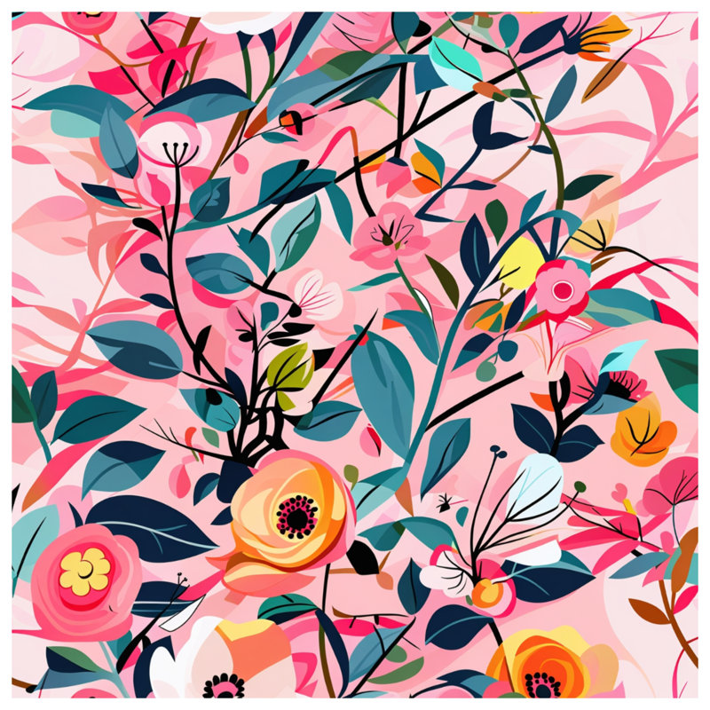 Coussin Floral, 14 X 14 pouces